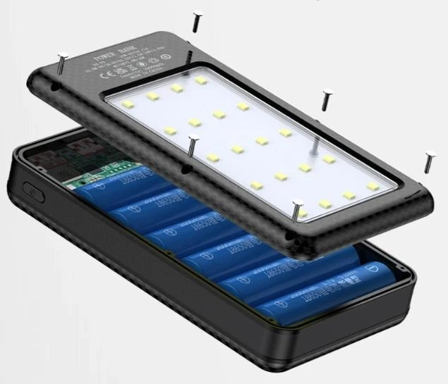 Корпус для Power Bank на 6*18650 2*USB з LED світильником Чорний - зображення 9