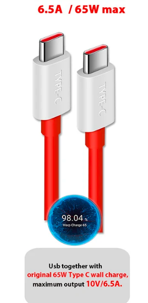 Кабель Type-C to Type-C для OnePlus Warp Charge на 1м Красный - изображение 3