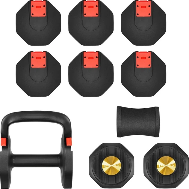 Hantla HMS HL05 regulowana 3 w 1 z funkcją podpórki do pompek i kettlebella 11.34 kg Czarna 17-47-402 (5908261685729) - obraz 3