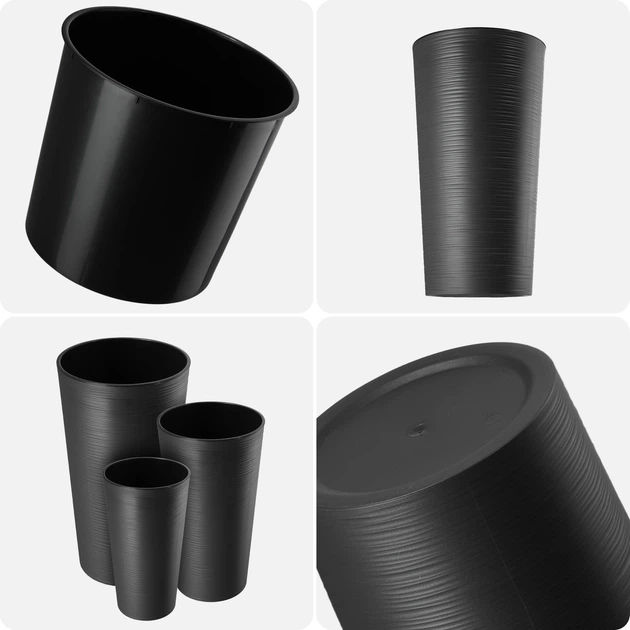 Donice na kwiaty z wkładem Kadax Latina K10308 19 cm + 25 cm + 30 cm Antracyt - obraz 11