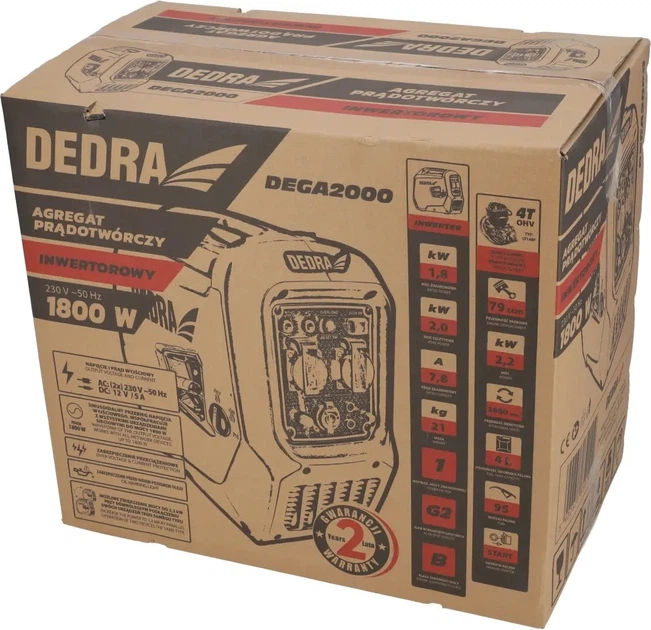 Agregat prądotwórczy inwertorowy Dedra DEGA2000 2 kW (5902628850102) - obraz 8