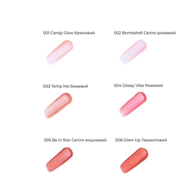 Блеск для губ Neverti Shine Lipgloss шиммерный 3 мл (NP803 ), 001 Candy Glow Кремовый - Фото 6 Блеск для губ Neverti Shine Lipgloss шиммерный 3 мл (NP803 ), 001 Candy Glow Кремовый - изображение 6