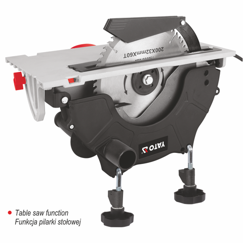 Pilarka tarczowa YATO 2000 W 210 mm z funkcją pilarki stołowej YT-82155 (5906083107368) - obraz 10
