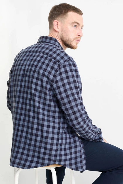 Сорочка в клітинку regular fit C&A 22232911c49 S блакитна (100003269) - Фото 2 Сорочка в клітинку regular fit C&A 22232911c49 S блакитна (100003269) - зображення 2
