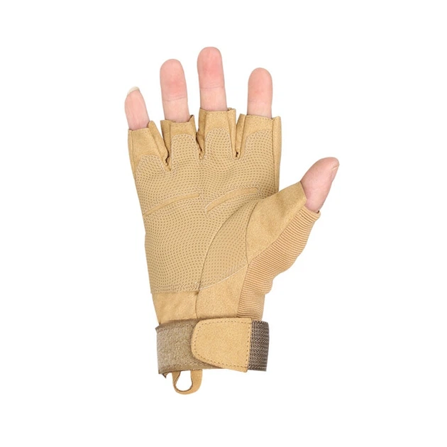 Перчатки тактические беспалые E302 Sand Khaki M - изображение 3