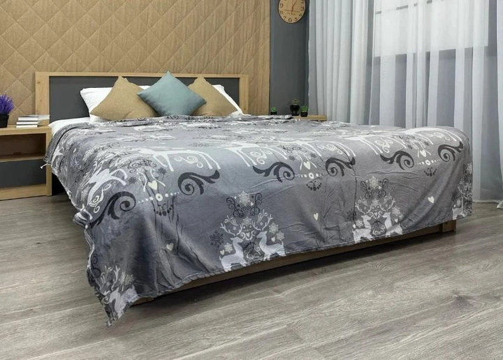 Покрывало из плюша (200×230см) Рождество, серое - изображение 6