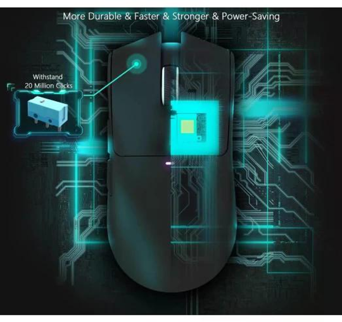 Мышь Игровая Беспроводная Attack Shark X11 22000 DPI PAW3311 с зарядной станцией и RGB подсветкой Черная - изображение 4