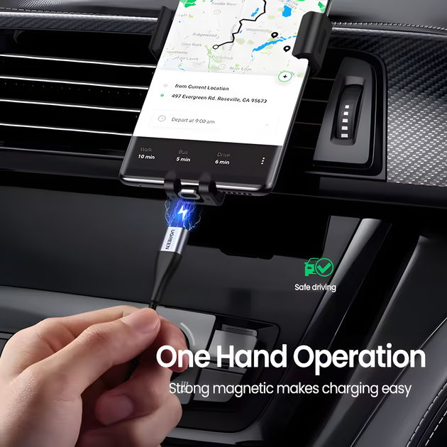 Магнітний USB-кабель UGREEN Type-C 1 м зі швидким заряджанням 3A - зображення 3