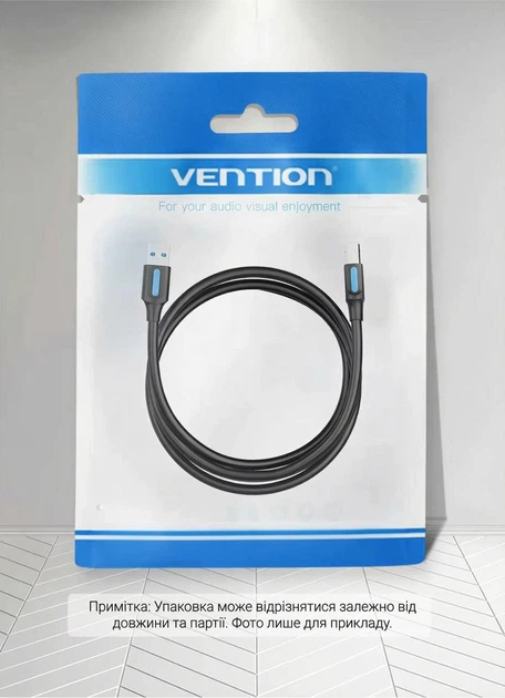 Кабель Vention USB 3.0 Type-A - Type-B 5 Гбит/с 2A 1.5 м Черный (COOBG) - изображение 2
