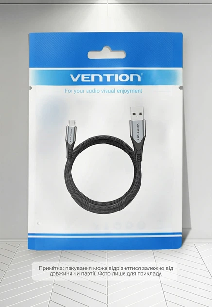 Кабель Vention USB 2.0 - Micro USB двосторонній 2 A нейлонове обплетення 1.5 м Сірий (COCHG) - зображення 14