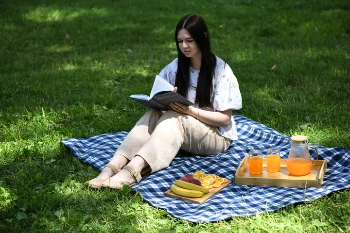 Плед Ardesto Picnic Клітка ART0916BC 130х170 см синій - Фото 3 Плед Ardesto Picnic Клітка ART0916BC 130х170 см синій - зображення 3