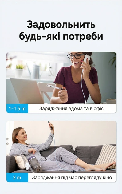 Кабель Vention USB-C - USB-C PD 100W 5A E-Marker Рідкий силікон 1.5 м Світло-блакитний (TAWSG) - зображення 14