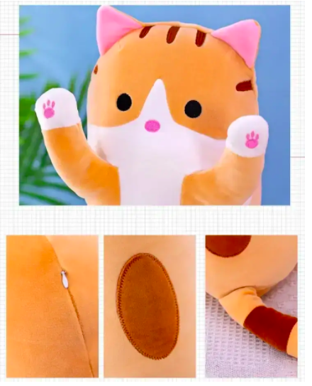Мягкая игрушка Кот Батон 130 см коричневый - изображение 4