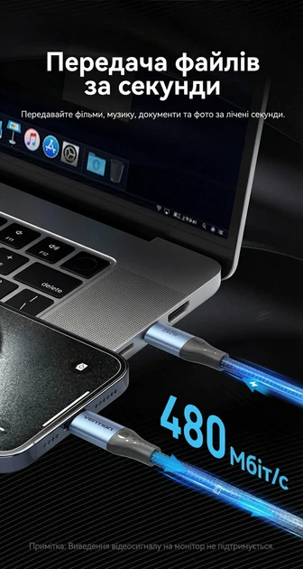Кабель Vention USB-C - USB-C PD 3.1 240W 5A E-Marker нейлон 2 м Черный (TREBH) - Фото 9 Кабель Vention USB-C - USB-C PD 3.1 240W 5A E-Marker нейлон 2 м Черный (TREBH) - изображение 9