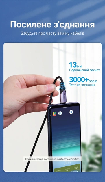 Кабель Vention USB-A - USB-C 3A 1 м Фіолетовий (CODVF) - Фото 7 Кабель Vention USB-A - USB-C 3A 1 м Фіолетовий (CODVF) - зображення 7