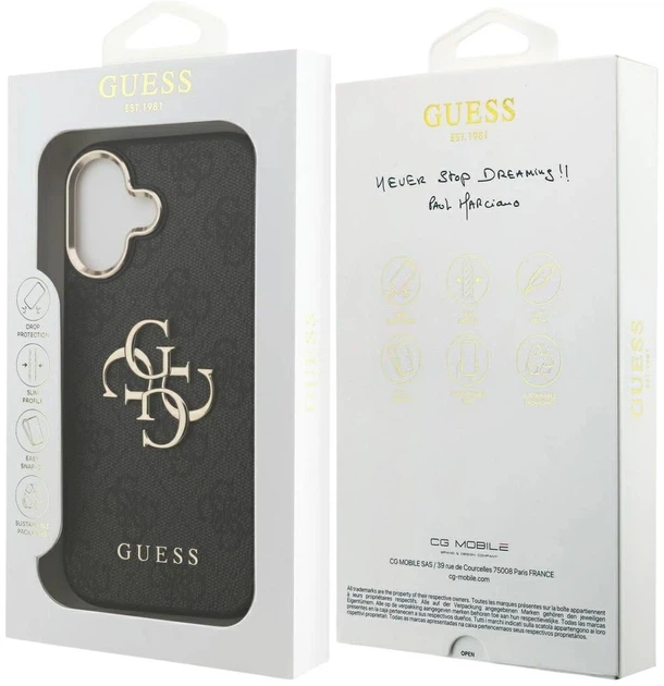 Etui Guess 4G Big 4G Classic Logo do Apple iPhone 17 Black and Gold (3666339521592) - obraz 8