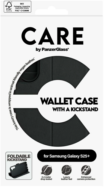 Чохол-книжка PanzerGlass Feature Wallet Case Kickstand для Samsung Galaxy S25 Plus Black (5715685016677) - зображення 4
