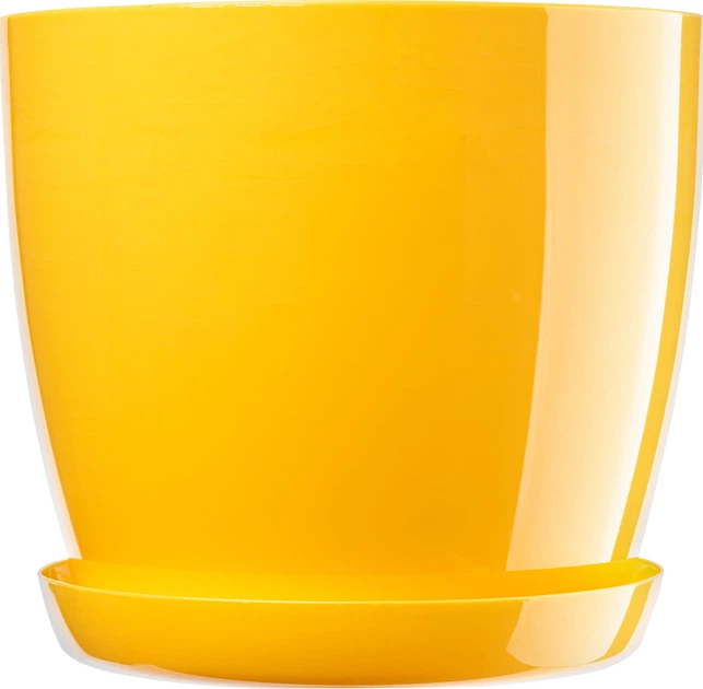 Doniczka na kwiaty z podstawką Kadax Agen 28 cm 3 szt. Zółty (K10600) - obraz 2