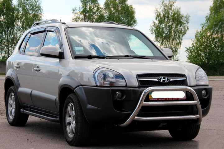 Кенгурятник WT022 (нерж.) для Hyundai Tucson JM 2004- рр - зображення 3