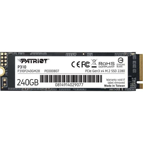 Твердотельный накопитель SSD 240Gb, Patriot P310, PCI-E 3.0 x4, M.2 (P310P240GM28) - изображение 3