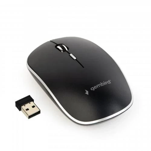 Миша Gembird MUSW-4BS-01 бездротова, Black, безшумна, dpi:1600, USB, AAx1 шт - Фото 4 Миша Gembird MUSW-4BS-01 бездротова, Black, безшумна, dpi:1600, USB, AAx1 шт - зображення 4