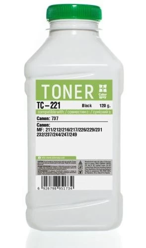 Тонер Canon MF212/216/217/221/226/229, Black, 120 г, ColorWay (TC-221) - изображение 2