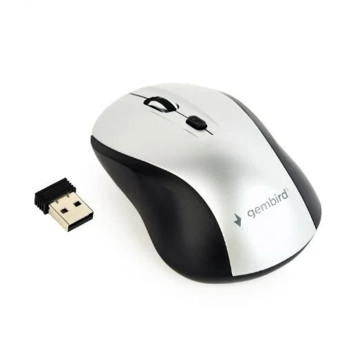 Мышь Gembird MUSW-4B-02-BS беспроводная, Black/Silver, dpi:1600, USB, 2xAAА (MUSW-4B-02-BS) - изображение 5