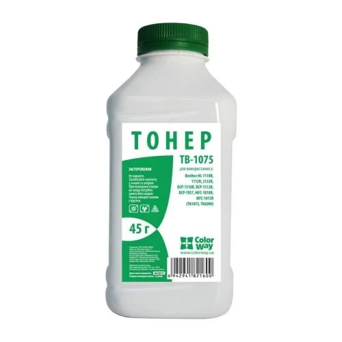 Тонер Brother HL-1112/2132, DCP-1521/7057, 45 г, ColorWay (TB-1075) - Фото 2 Тонер Brother HL-1112/2132, DCP-1521/7057, 45 г, ColorWay (TB-1075) - изображение 2