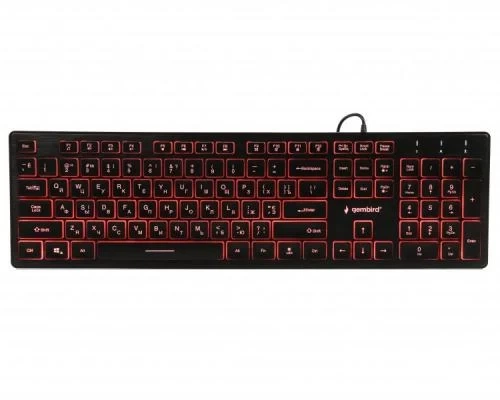 Клавиатура Gembird KB-UML3-01-UA, 3-х цветная подсветка клавиш, USB, Black (KB-UML3-01-UA) - изображение 5