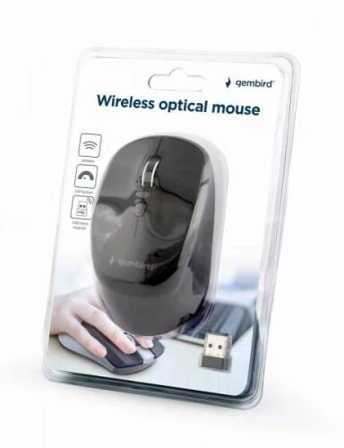Миша Gembird MUSW-4B-05 бездротова, Black, dpi:1600, USB, 1xAA - зображення 8