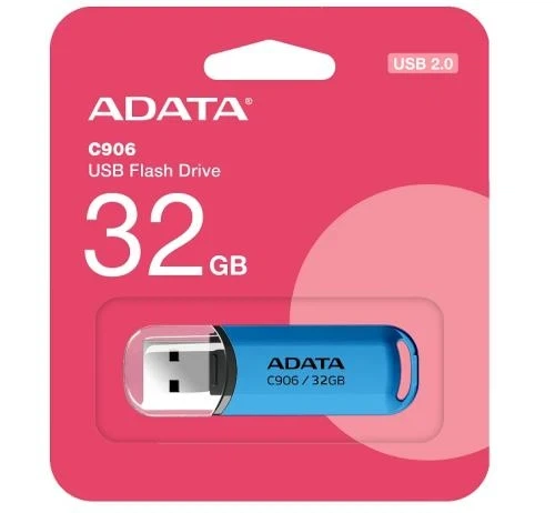 Флеш накопичувач USB 32Gb ADATA C906, Blue, USB 2.0 (AC906-32G-RWB) - Фото 3 Флеш накопичувач USB 32Gb ADATA C906, Blue, USB 2.0 (AC906-32G-RWB) - зображення 3