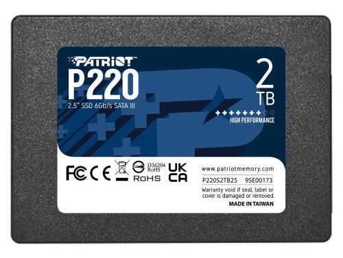 Твердотельный накопитель SSD 2Tb, Patriot P220, SATA3, 2.5" (P220S2TB25) - Фото 2 Твердотельный накопитель SSD 2Tb, Patriot P220, SATA3, 2.5" (P220S2TB25) - изображение 2