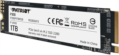 Твердотільний накопичувач SSD 1Tb, Patriot P300, PCI-E 3.0 x4, M.2 2280, 3D TLC, 2100/1650 МБ/с (P300P1TBM28) - изображение 3
