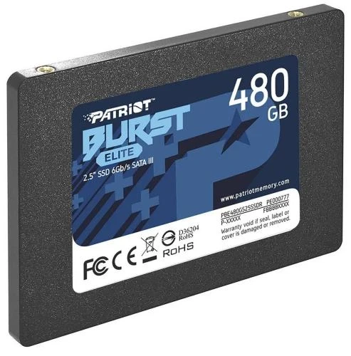 Твердотільний накопичувач SSD 480Gb, Patriot Burst Elite, SATA3, 2.5" (PBE480GS25SSDR) - Фото 3 Твердотільний накопичувач SSD 480Gb, Patriot Burst Elite, SATA3, 2.5" (PBE480GS25SSDR) - зображення 3