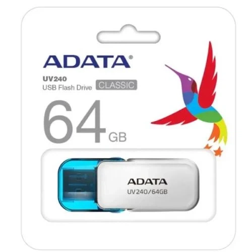Флеш накопитель USB 64Gb ADATA UV240, White/Blue, USB 2.0 (AUV240-64G-RWH) - изображение 6
