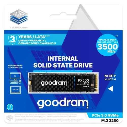 Твердотельный накопитель SSD 1Tb, Goodram PX500 (Gen.3), PCI-E 3.0 x4, M.2 (SSDPR-PX500-01T-80-G3) - Фото 7 Твердотельный накопитель SSD 1Tb, Goodram PX500 (Gen.3), PCI-E 3.0 x4, M.2 (SSDPR-PX500-01T-80-G3) - изображение 7