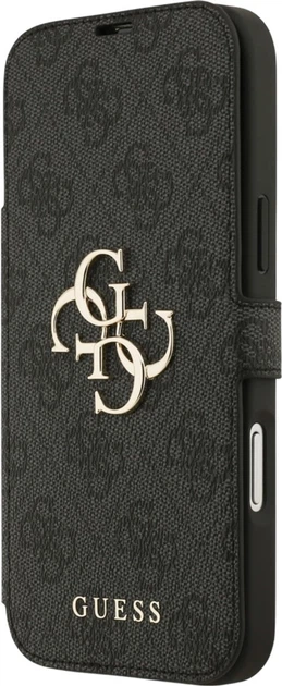 Etui z klapką Guess Book 4G Metal Logo do Apple iPhone 17 Pro Max Black (GUBKP17X4GMGGR) - obraz 2