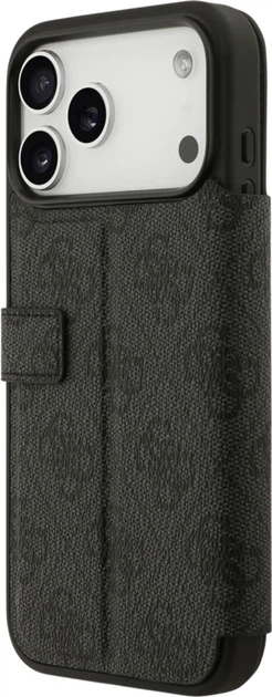 Etui z klapką Guess Book 4G Metal Logo do Apple iPhone 17 Pro Max Black (GUBKP17X4GMGGR) - obraz 4