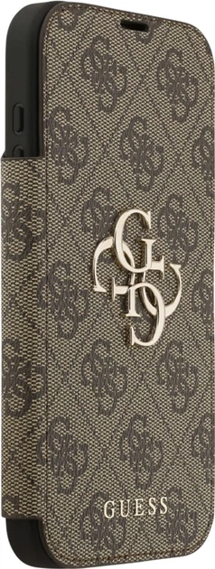 Чохол-книжка Guess Book 4G Metal Logo для Apple iPhone 17 Pro Max Brown (GUBKP17X4GMGBR) - зображення 3