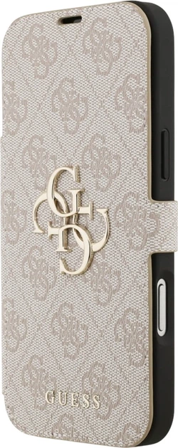 Etui z klapką Guess Book 4G Metal Logo do Apple iPhone 17 Pro Max Sand (GUBKP17X4GMGPI) - obraz 2