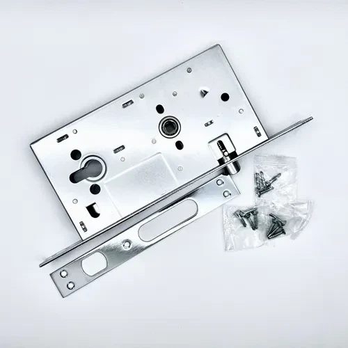 Замок для дверей врезной ASTEX L-C-N252-CR под ручку на розетке, 3 ригеля ф16 мм, защелка универсальная - изображение 4