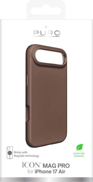 Etui plecki Puro Icon Mag Pro Liquid Silicone Case do Apple iPhone 17 Air Brown (PUIPC1766ICONMPCHOC) - obraz 2