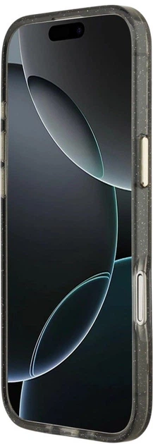 Etui Guess IML Glitter Flowers Triangle MagSafe do Apple iPhone Air Black (3666339524364) - obraz 6