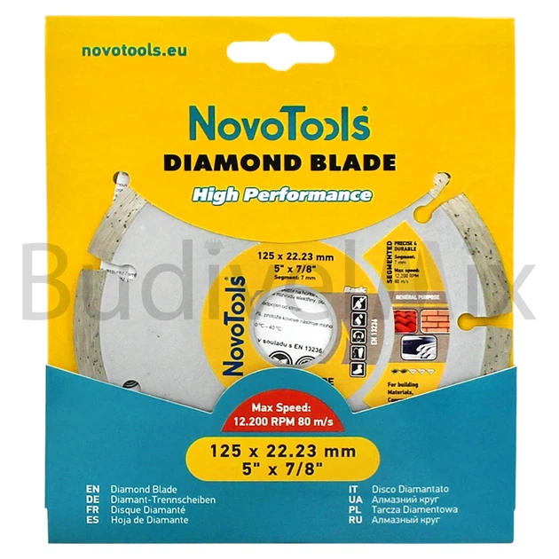 Диск алмазний відрізний NovoTools Basic 125x7x22,23 мм сегментований - Фото 1 Диск алмазний відрізний NovoTools Basic 125x7x22,23 мм сегментований - изображение 1