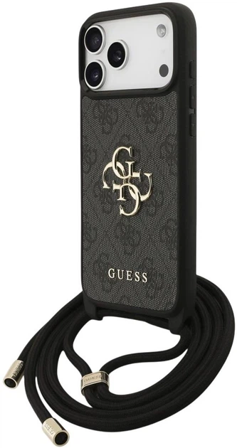 Etui Guess 4G Big Logo Cord Stap Crossbody do Apple iPhone 17 Pro Max Black (3666339526764) - obraz 2