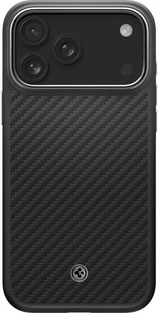 Панель Spigen Enzo Aramid "T" MagSafe Case для Apple iPhone 17 Pro Black-Silver (ACS09958) - зображення 2