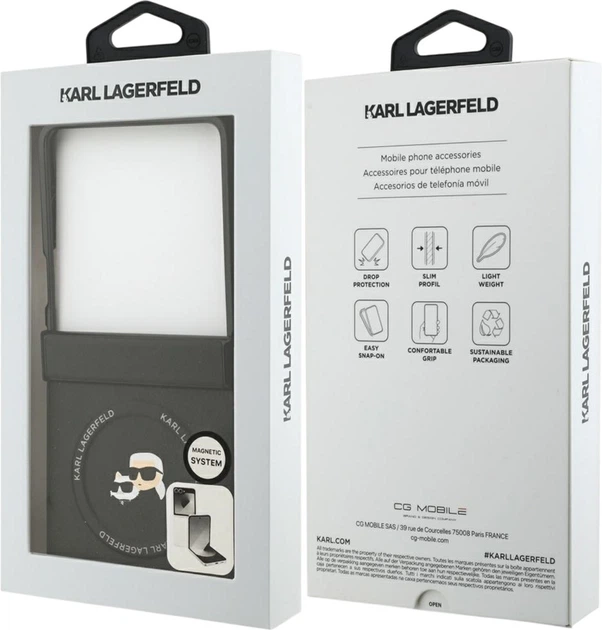 Панель Karl Lagerfeld Karl&Choupette Pins MagSafe для Samsung Galaxy Flip 7 Black (KLHMZF7PSMLRKCK) - зображення 8
