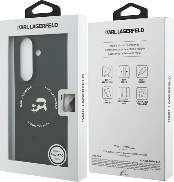 Etui plecki Karl Lagerfeld Karl&Choupette Pins MagSafe do Samsung Galaxy Fold 7 Black (KLHMZFD7PSMLRKCK) - obraz 8