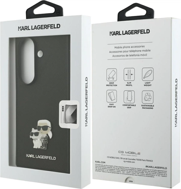 Панель Karl Lagerfeld Saffiano Karl&Choupette Pin для Samsung Galaxy Fold 7 Black (KLHCZFD7SAPKCNPK) - зображення 8