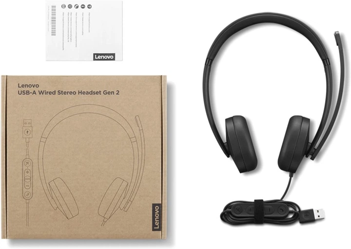 Наушники Lenovo USB-A Wired Stereo Headset Gen 2 (4XD1P83425) - изображение 8